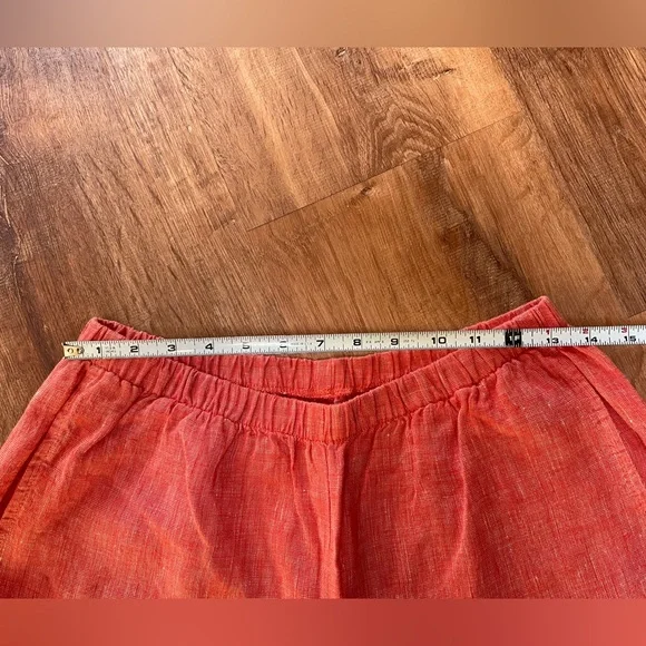 FLAX Womens Linen Wide Leg Pull On Pants Small Lagenlook Coastal Stretch Pockets - Picture 6 of 10